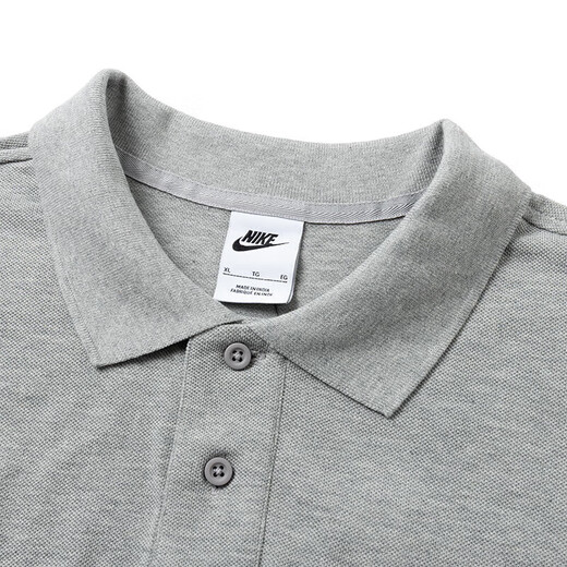 Nike (NIKE) offizieller Store Herrenoberteile Neue Mode Lässiges Revers Atmungsaktives, schnell trocknendes Poloshirt Sportbekleidung Kurzarm-T-Shirt FN3895-063-Grau-gesticktes Logo M