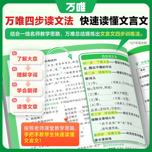 2025初中文言文课外阅读理解训练全解八九七年级古诗文一本通初一初二试题研究初三语文教辅资料书万维教育 课外文言文学答题技巧 七年级/初中一年级