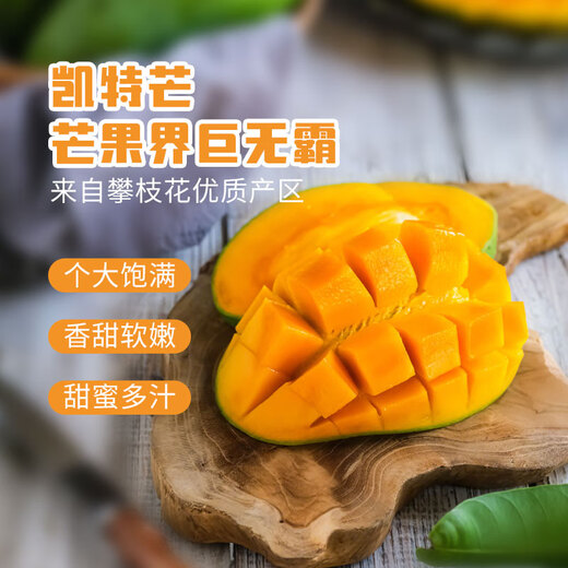 Jingxiansheng Panzhihua Kate Mango, net weight 9Jin Jin is equal to 0.5kg, single fruit 500g+, fresh fruit, straight from the source