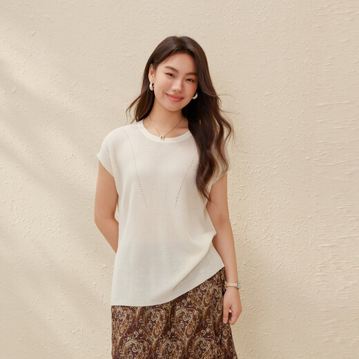 Faser und Li Show [Shadowless] OU Ruofeng Rotary Sleeve Hohlrick -Pullover großer Frauenfett mm Sommer neuer Stil 2275 Bei White XL