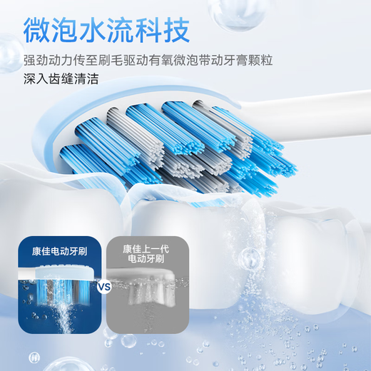 KONKA electric toothbrush adult model household magnetic levitation sonic electric soft bristle toothbrush rechargeable couple electric toothbrush soft mist blue 5 DuPont antibacterial soft brush heads