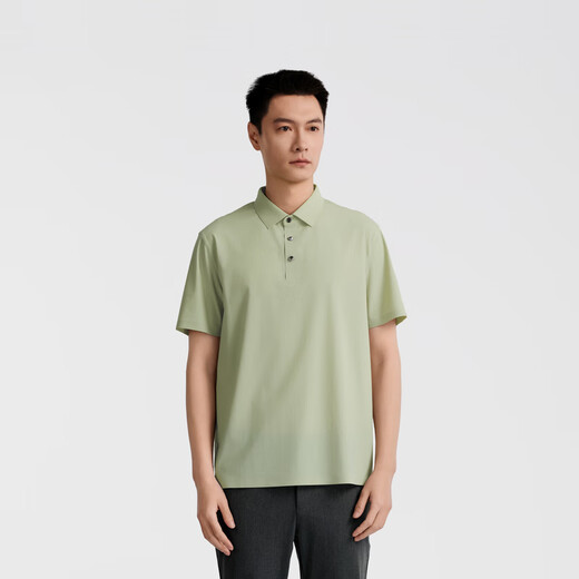 Jinba Men's Clothing (K-Boxing) [5A Antibactérien] Jinba Men's Clothing 25 printemps and été anti-uv cool Polo à manches courtes NPPN1591 Green de haricot clair M