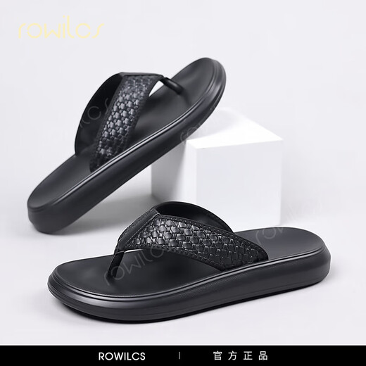 Rowilcs Slippers nuevas hombres Summer 2025 Nuevas chanclas versátiles casuales de moda y de moda Men Black 9836 38