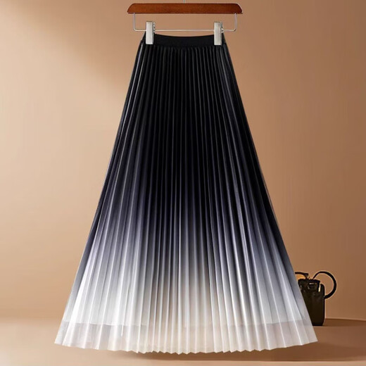 Color de falda negro Color Mesh Pleated Falda Spring y Summer Nuevo Slim A-Line Slim Skirt Longitud Media Longitud 1365 Black L Recomendado [115-125Jin [Jin equivale a 0.5 kg]]]