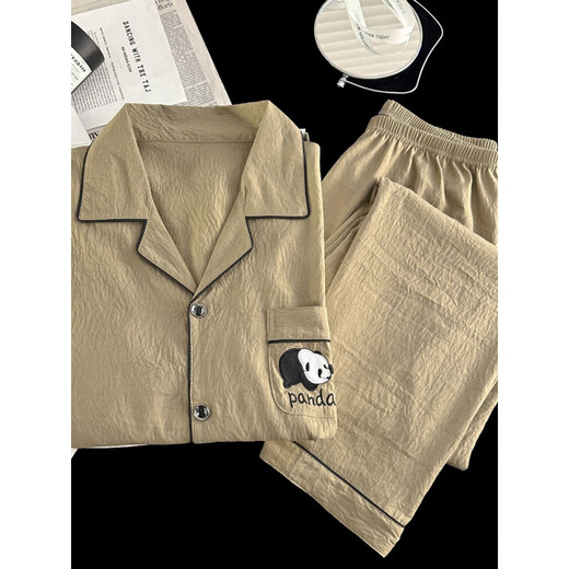Fentenkean printemps et automne yunduo coton pyjamas pour hommes minces à manches longues adolescents de grande taille de grande taille 12529 (short à manches courtes) yunduo cotton 3xl [suggéré 160-190jin [Jin est égal à 0,5 kg]]]
