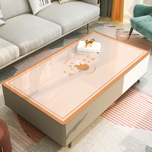 BOE [Official Flagship] Coffee table cloth washable waterproof and oil-proof living room dining table mat light luxury soft glass OCC [ZD9856] Pingping Anan 50*100cm