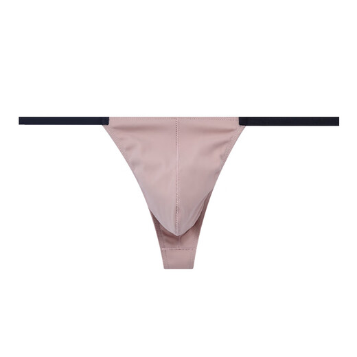 Low-waisted sexy men's thong, comfortable, breathable, super spicy, high-end elastic T-pants, pure lust style, extra spicy underwear for men, mustard yellow 3XL (175-200Jin Jin equals 0.5kg)