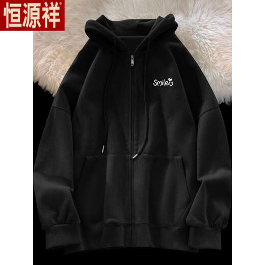 Hengyuanxiang Velvet Cardigan simple para mujeres en otoño e invierno 2025 Nueva chaqueta con capucha impresa casual de moda