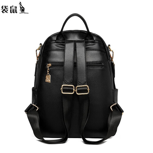Kangaroo backpack for women with high-end light luxury brand high-end feeling 2025 latest large capacity travel backpack for girls black