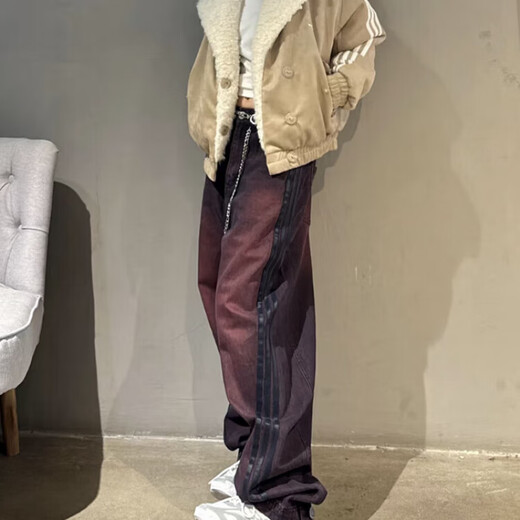 阿迪达斯 （adidas）三叶草女子复古渐变效果水洗牛仔运动长裤JX9214/9212/9213 浅牛仔蓝JX9212 （） 29