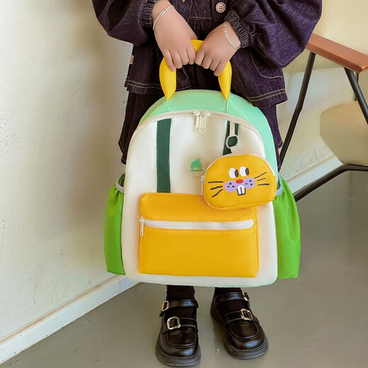 Kindergarten schoolbag boys and girls children travel backpack elementary schoolbags baby travel outdoor contrast color outing backpack ZW-0833# green small wallet