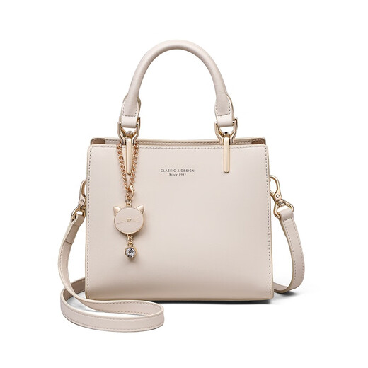 Calviakrim2025 Nuevo bolso de cuerpo cruzado de una sola temporada para mujeres Ligera de moda de lujo Bolso versátil de cuero de cuero liviano Bolso Beige Beige White