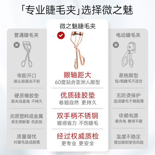 Weizhimei Combination Promotion Price Long eyebrow razor with 3 replacement blades + golden eyelash curler combination is more cost-effective