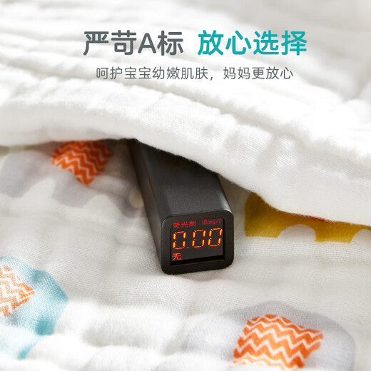 Youmeng 10-layer winter gauze bath towel thickened newborn child towel quilt pure cotton absorbent baby bath towel autumn style fresh strawberry (thick ten-layer gauze) 110*110cm (0-3 year old baby size)