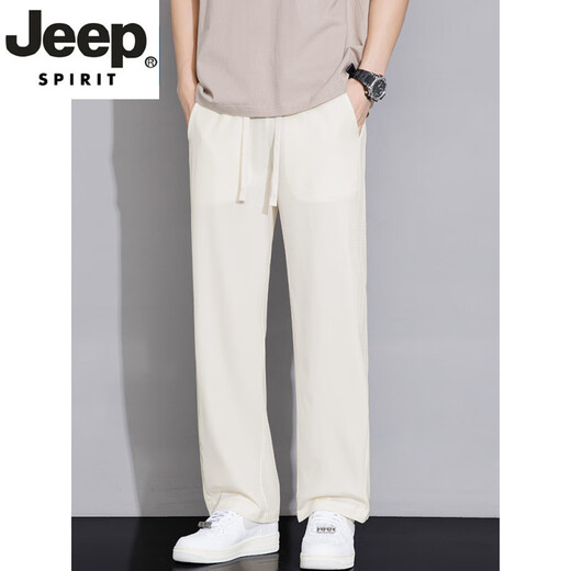 Jeep Spirit Light Luxury High-классная летние щики шелк с прямыми ногами повседневные брюки для мужского льда.