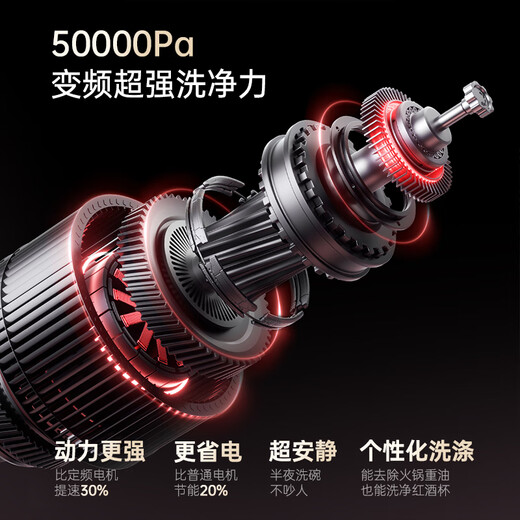 VATTI Small UFO Max built-in dishwasher 18+2 sets large capacity full area washing independent disinfection 105 hot air drying five-star disinfection strong discharge no residual water first-class water efficiency Gemini 18+2 sets丨D3000MAX