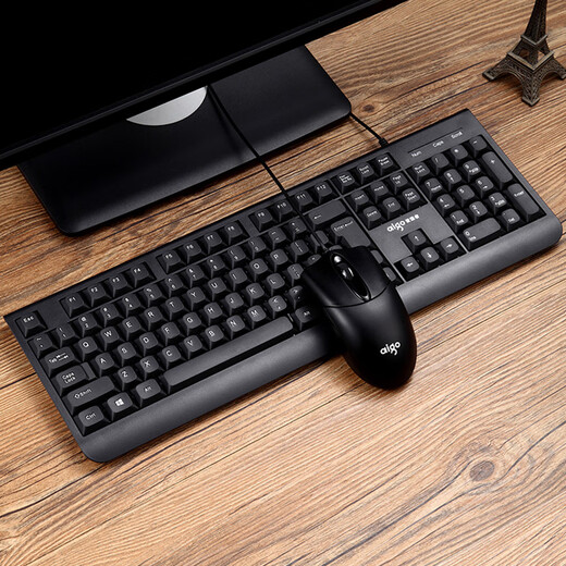 
Patriot [aigo] wired keyboard and mouse set computer desktop external laptop USB set office keyboard and mouse Black business keyboard and mouse set (USB interface) matte wired