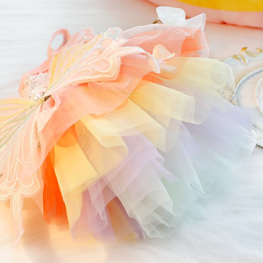 Vêtements pour chiens Cat mince chat jupe arc-en-ciel papillon coloré bouffant petit chien en peluche en peluche 4867 papillon rose ne peut pas être démonté xl est approximativement adapté à 11-15 Jin [Jin est égal à 0,5 kg] 2 pièces 95% de réduction