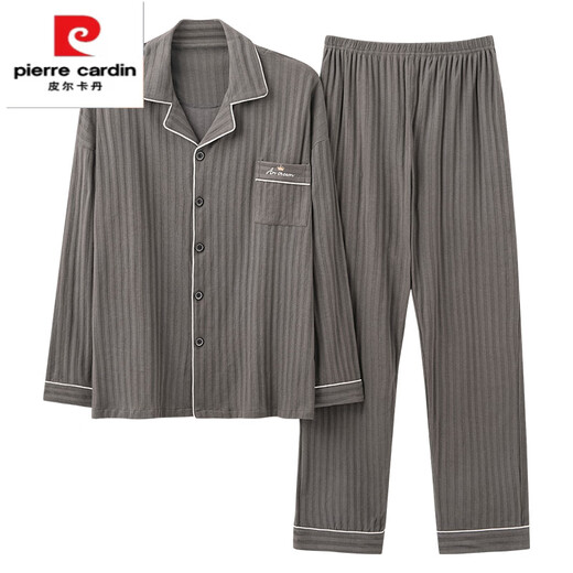 
Pierre cardin 2025 new pure cotton men's long-sleeved pajamas spring and autumn home clothing set YZL-OMM12004 XL [Suggested 125-145Jin [Jin equals 0.5 kg]]