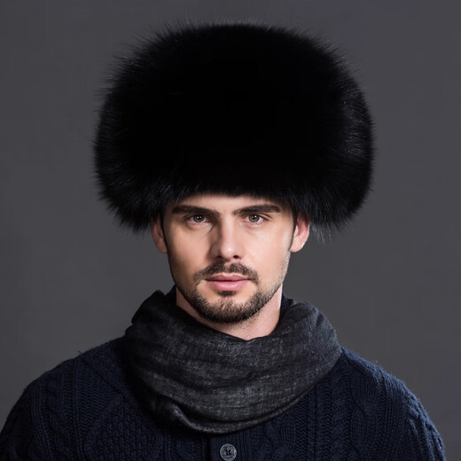 Yinghui fur hat men's winter middle-aged and elderly genuine leather ear protection hat Northeastern men's thickened elderly fox fur real fur hat raccoon hair original color M/56-58CM or above head circumference