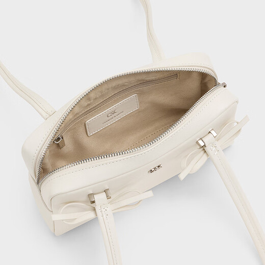 
CHARLES/KEITH25 autumn new product bow long shoulder strap underarm bag pillow bag Chinese Valentine's gift SL2-20681234 Daisy Chalk pink white M