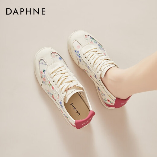 Daphne (Daphne) Zapatos de entrenamiento alemán florales para mujeres Sombrosa de forrest con el suela Forrest Gump Zapatos 2025 Nuevas zapatillas de zapatillas Sumn Soft Sole Rose Rose [Altura del talón 1.5cm + Altura interna 1.5cm 34
