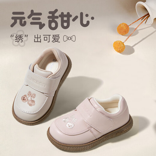 Shepherd's Toddler Shoes 2025 Autumn New Princess Leather Shoes Girls Soft Sole Baby Leather Shoes Western Style Little Girls Shoes Cow Milk Rice 24 Shoe Inner Length 15.8cm/Suitable for Foot Length 15.3cm