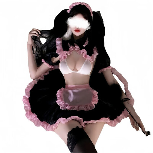 Sister Yu makes it easy for her husband to eat sexy pajamas, thong, black silk couple's flirting panties, which can be stuffed into jk s8019 headband + top + skirt + apron + T pants