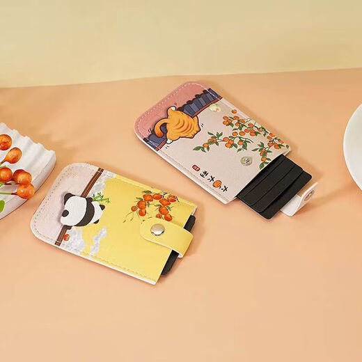Ultra-dünner Auszug Taschen Multi-Card-Karten-Beutel-ID-ID-Karte Bankkarte tragbare kleine Teleskopkartenhalter-Karten-Clip-Katze viel Glück