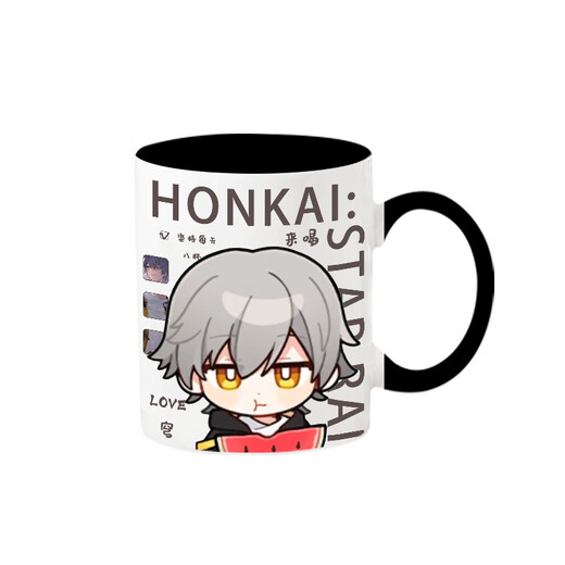 Hanou Fei brach den Sternkuppel -Schienenspiegel fließend Firefly 2D Peripheral Ceramic Becher Milch Kaffeetasse Büro Wasser Tasse T6172 Feixiao (Tasse)