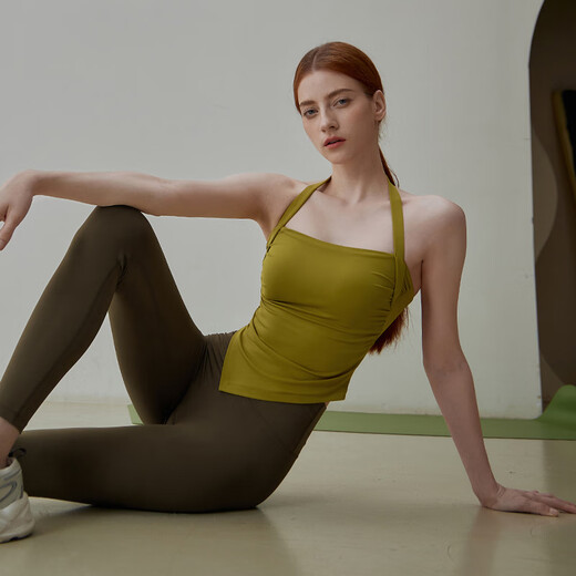 GIT Jiji Yoga Bra Women's Breathable Covering Side Breasts Halter Neck Sports Bra Wearing Pilates Yoga Wear