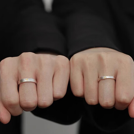 MZMZ Little Lucky Platinum Couple Ring PT950 Platinum Pairing Rings Wedding Valentine's Day Birthday Gift for Girlfriend and Wife Light Luxury Style - Live Pairing Rings Local Warehouse/Next Day Delivery