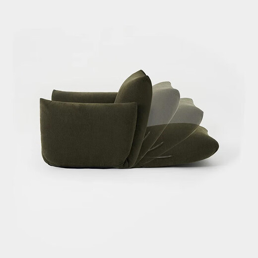 MUJI upholstered sofa, freely adjustable lazy sofa, foldable bedroom balcony, single sofa green 1 seater