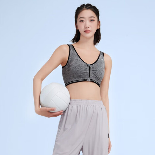 骆驼运动内衣女聚拢无钢圈瑜伽健身背心外穿防震文胸 Y8S1Q9902，深麻灰，女 M