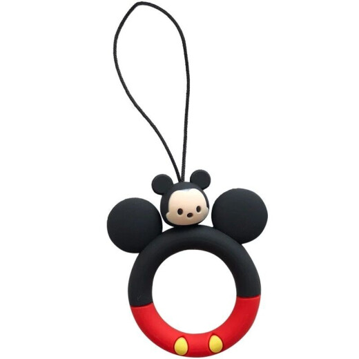 Molie cartoon silicone pinky ring hand rope pendant pendant mobile phone universal anti-fall women's cute apple jewelry small fresh ring ring key chain mobile phone hand rope silicone Mickey ring