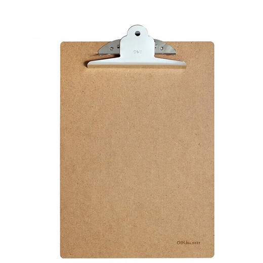
Deli A4 wood texture metal portable butterfly clip writing board clip/writing pad/test paper data storage clip Brown 9227 office supplies