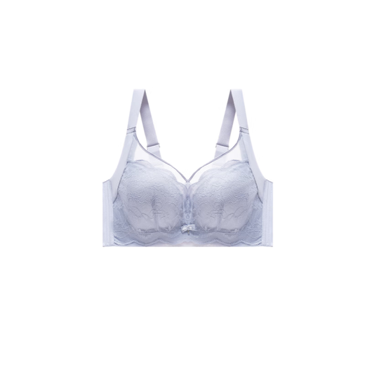 Yintingsha big breasts show small breasts anti-sagging underwear for women push up and hold up the secondary breasts and adjust the sexy bra summer silver gray 100D