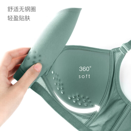 歌力诺（GORRENNO）大胸显小内衣女无钢圈收副乳款无痕光面大码95聚拢文胸罩套装 3882肤色套装 70C 34/75(适合75B/75C)