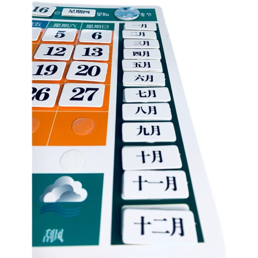 Mon petit calendrier météo-saison de la semaine de pâte carte de pâte d'enfants
