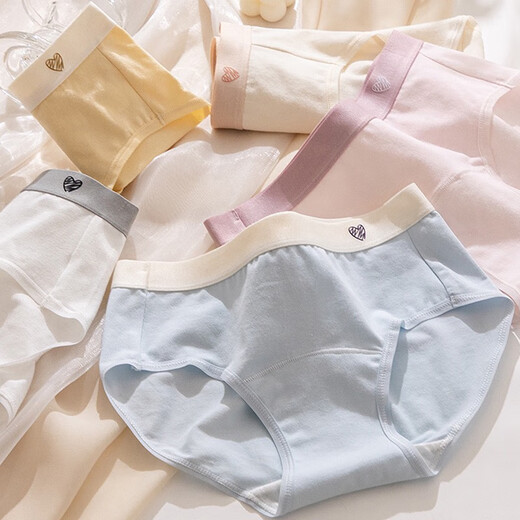 Cool Chapter (KUZHANG) Girls A-type pure cotton underwear girl students junior high school students girl middle waist breathable briefs spring and summer 5 packs 6623 blue rabbit butterfly 150 CMM code suitable for 65-80 Jin [Jin equals 0.5 kg]