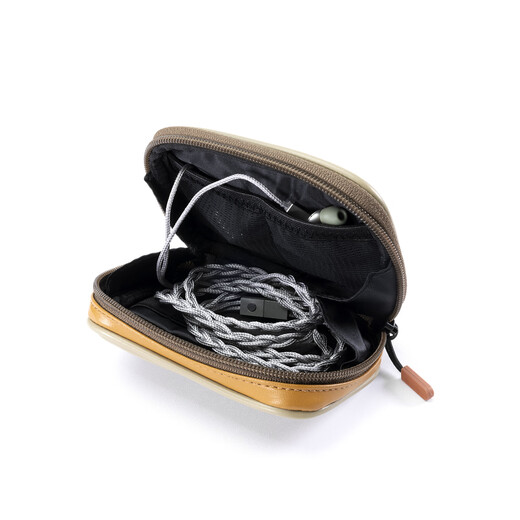 DdHiFi CZ120 Portable Retro Tape Style Headphone Storage Bag Cable Storage Bag Double-ended Zipper Microfiber Leather Storage Bag