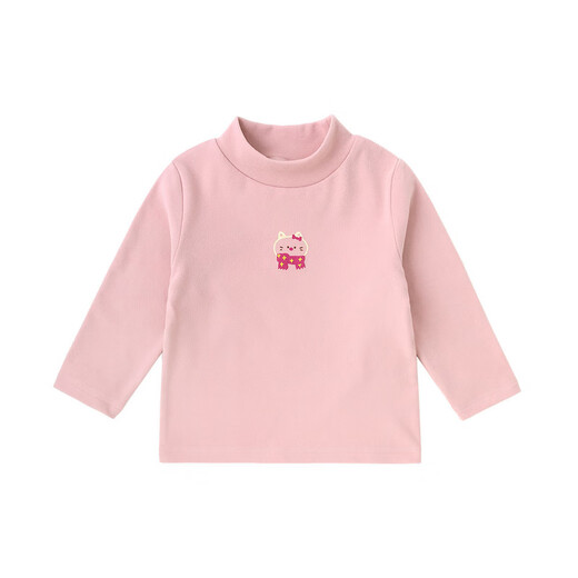 Dudujia 7A Antibacterial Children's Bottoming Shirt Half Turtle Collar Autumn Boys' Tops German Velvet Autumn Girls Long Sleeve T-shirt Trendy Brown Stripes 100