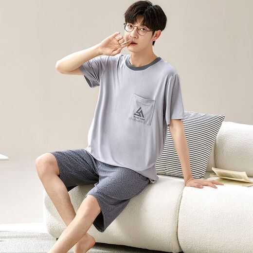 
Arctic velvet (Bejirog) modal men's pajamas set summer shorts shorts thin summer ice silk feel loose casual large size home G[6623] modal shorts-cool and breathable L [recommended 100-120 Jin [Jin equals 0.5 kg]]