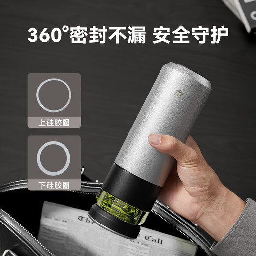 Jingdong Tokyo made titanium healthy thermos cup pure titanium tea separator, tea water separation, high-end large capacity for men and women, ice flower paint 500ml
