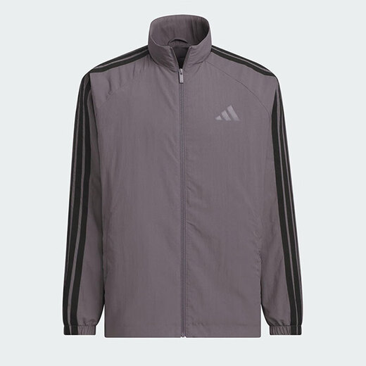 阿迪达斯 （adidas）外套男装2025夏季新款运动服梭织透气宽松舒适休闲立领夹克 KC3893深灰色 S
