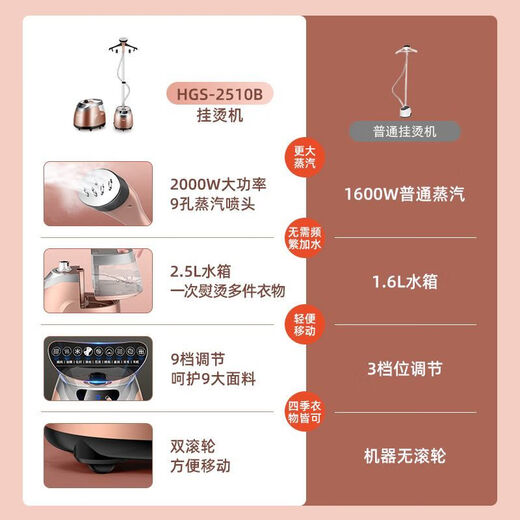 Haier hanging ironing machine for home vertical high power ironing machine for handheld steam ironing clothing store special Champagne gold vertical hanging ironing machine
