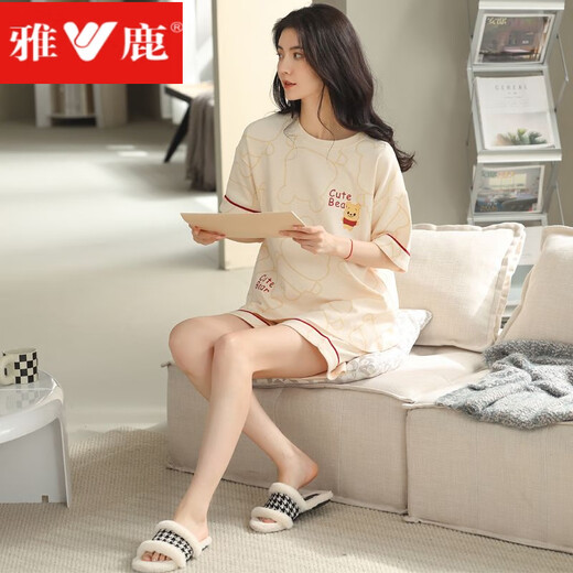 Yalu-Pyjamas für Frauen, reine Baumwollshorts, können draußen in 2025 neuer Baumwoll-Kleidungsstück 9859 Pure Cotton L empfohlen werden 100-120 Jin [Jin entspricht 0,5 kg]
