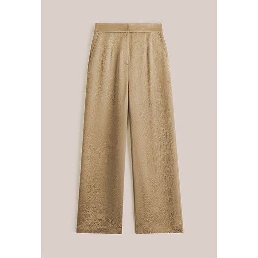 OBBLIGATO Oligato 2025 autumn and winter special selection of textured double-breasted coat style top and antique gold women's pants S