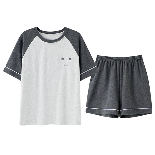
Yalu summer women's cotton short-sleeved pajamas can be worn outside sports cartoon 100 pure cotton home clothes loose summer outdoor Y9855 M