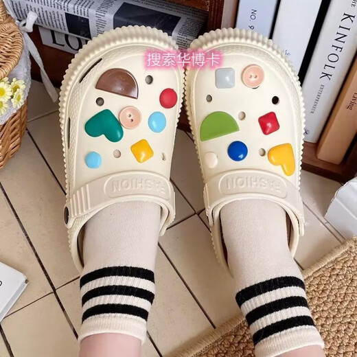 
Chaoyunyue's new high-soled thick-soled anti-slip girl's heart high-heeled hole shoes 9905+ random (0500 random shoe size) 36-37 Suitable for 35-36 feet